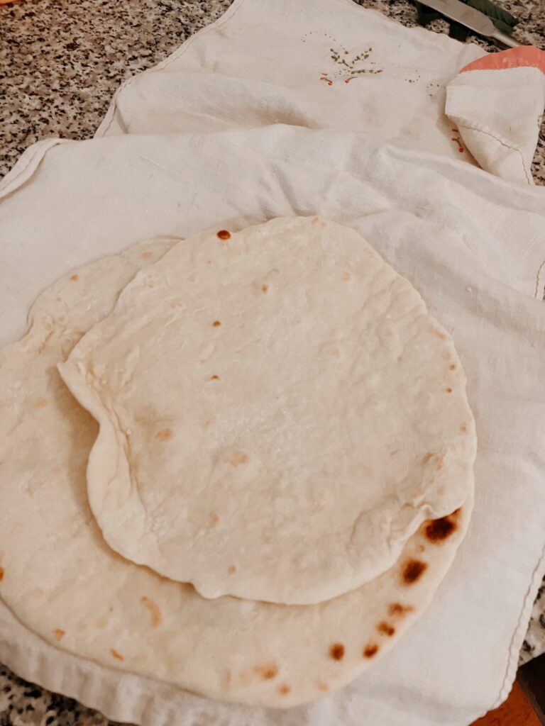 Tortillas on towel