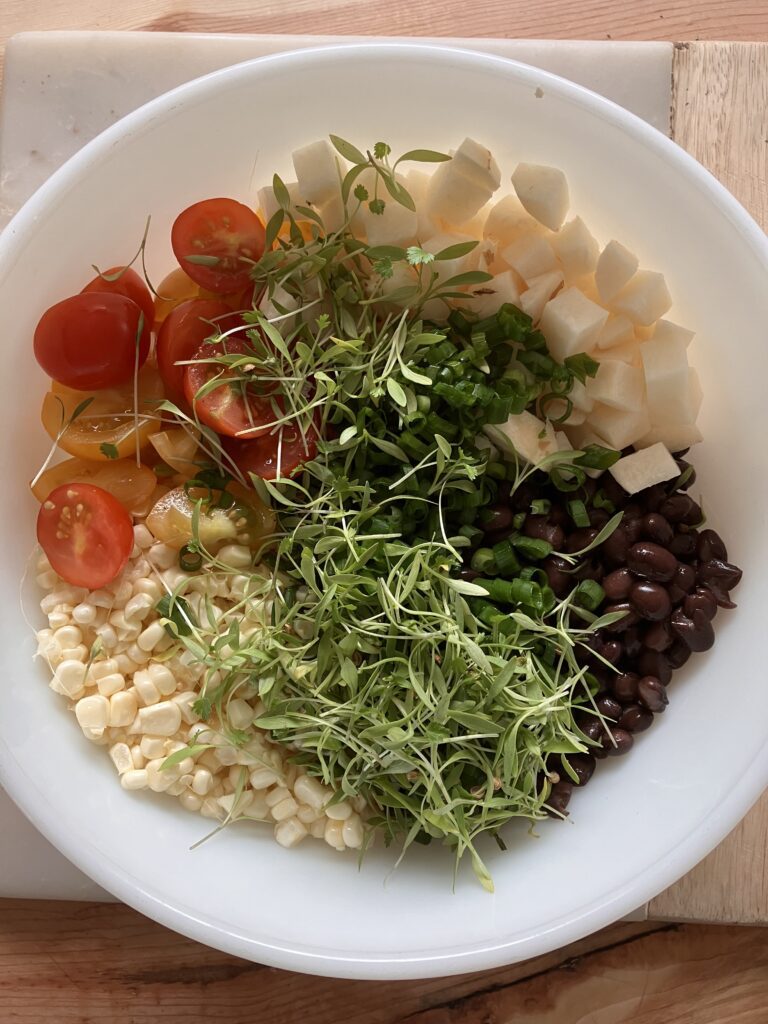Raw Corn Salad before mixing